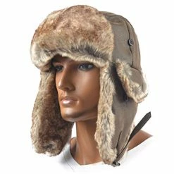 Budget 🎁 Russian Trapper Soviet Ushanka Bomber Hat Knitted Leather Earflap Fur Lined Winter Cap For Men 👩 Women Brown/leather 👏 -Men Skullies & Beanies Sales 41Vy94tBlJL
