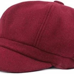 Deals ❤️ Women Vintage Newsboy Cabbie Peaked Beret Cap Warm Baker Boy Visor Hat Flat Cap Red 🤩 -Men Skullies & Beanies Sales 41W3X7bVqL. AC
