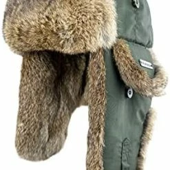 Cheap ⌛ Winter Trapper Hat For Men 👩 Women 100% Real Rabbit Fur Russian Fur Winter Ushanka Hat Men Aviator Bomber Hat Mens Trapper Hat Black-2 🥰