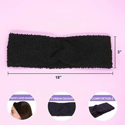 Promo 🧨 FROG SAC 2 Fuzzy Winter Headbands For 👧 Girls, Plain Sherpa Ear Warmer Headband For Kids, Wide Black And White Furry Ear Warmers For 👩 Women, Cold Weather Thick Stretch Elastic Knot Hair Accessories 🎉 -Men Skullies & Beanies Sales 41ZllB80YiL