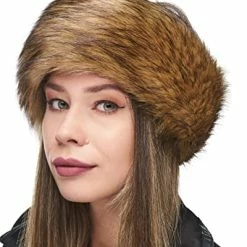 Wholesale 🛒 Futrzane Winter Faux Fur Headband For 👩 Women - Like Real Fur - Fancy Ear Warmer (Black Fox) 🛒 -Men Skullies & Beanies Sales 41aGDX5JAuL