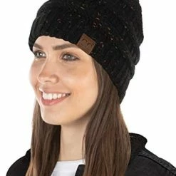 Promo 🛒 Funky Junque Exclusives 👩 Womens Beanie Solid Ribbed Knit Hat Warm Soft Skull Cap Denim - Confetti 🔔 -Men Skullies & Beanies Sales 41ar0tyRrgL. AC