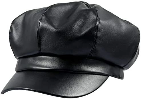 Promo 🔔 Sportmusies 8 Panels Newsboy Caps For 👩 Women, PU Leather Cabbie Painter Hat Gatsby Ivy Beret Cap #1-black 🎉 7 Promo 🔔 Sportmusies 8 Panels Newsboy Caps For 👩 Women, PU Leather Cabbie Painter Hat Gatsby Ivy Beret Cap #1-black 🎉 - Image 5