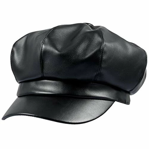 Promo 🔔 Sportmusies 8 Panels Newsboy Caps For 👩 Women, PU Leather Cabbie Painter Hat Gatsby Ivy Beret Cap #1-black 🎉 3 Promo 🔔 Sportmusies 8 Panels Newsboy Caps For 👩 Women, PU Leather Cabbie Painter Hat Gatsby Ivy Beret Cap #1-black 🎉