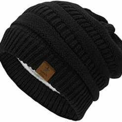 New 🎁 Durio 👩 Womens Knit Beanie Winter Thick Solid Fleece Lined Beanie Hats For 👩 Women Men Unisex Warm Skiing Beanies H Black & Deep Grey & Black Grey Mixed ✨ -Men Skullies & Beanies Sales 41dMOcbGgFL. AC