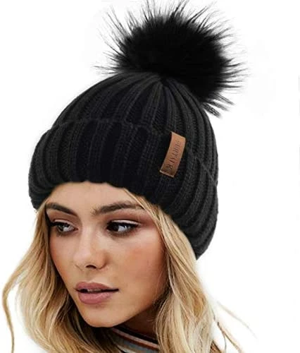 Best deal π FURTALK π© Womens Winter Knitted Beanie Hat With Faux Fur Pom Warm Knit Skull Cap Beanie For π© Womenβ¦ 01-black π₯° 3 Best deal π FURTALK π© Womens Winter Knitted Beanie Hat With Faux Fur Pom Warm Knit Skull Cap Beanie For π© Womenβ¦ 01-black π₯°