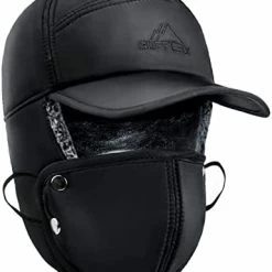 Promo ๐ Winter Trapper Hat For Men Trooper Ear Flaps Ushanka Hat With Mask Men's Russian Hunting Hat Bomber Hat For Men ๐ฉ Women Blue ๐