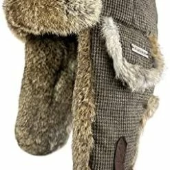 Buy ❤️ 100% Real Rabbit Fur Winter Trapper Hat For Men 👩 Women Russian Fur Ushanka Aviator Bomber Hat Mens Trapper Hat With Ear Flaps Camo Brown 🤩 -Men Skullies & Beanies Sales 41fSejIN8aL. AC