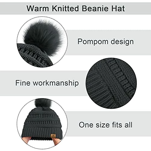 New ๐ URATOT Winter Warm Knitted Sets Knitted Beanie Hat Scarf Face Cover Touchscreen Gloves Set For Men ๐ฉ Women Navy ๐ 5 New ๐ URATOT Winter Warm Knitted Sets Knitted Beanie Hat Scarf Face Cover Touchscreen Gloves Set For Men ๐ฉ Women Navy ๐ - Image 3