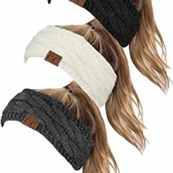 Wholesale 🎉 Funky Junque Cable Knit Fuzzy Lined Head Wrap Headband Ear Warmer A Confetti Oatmeal Design ⭐ -Men Skullies & Beanies Sales 41iH820ZsDL. AC