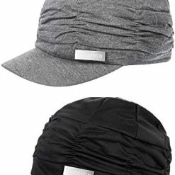 Outlet 🧨 SATINIOR 2 Pieces 👩 Women Newsboy Cabbie Cap Beret Hats ⚾ Baseball Cap Painter Visor Hats For 👩 Women Black And Grey ✔️