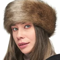 Wholesale 🛒 Futrzane Winter Faux Fur Headband For 👩 Women - Like Real Fur - Fancy Ear Warmer (Black Fox) 🛒 -Men Skullies & Beanies Sales 41kvHw5QJ3L