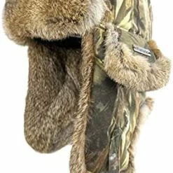 Buy ❤️ 100% Real Rabbit Fur Winter Trapper Hat For Men 👩 Women Russian Fur Ushanka Aviator Bomber Hat Mens Trapper Hat With Ear Flaps Camo Brown 🤩 -Men Skullies & Beanies Sales 41l r6syhsL. AC
