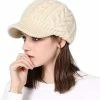 Top 10 🧨 Jeff & Aimy 👩 Women's 100% Wool Knit Visor Beanie Newsboy Cap Cold Weather Warm Winter Hat 89231#coffee ⌛ -Men Skullies & Beanies Sales 41leowwFOQL. AC
