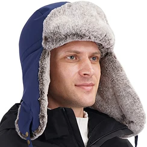 Discount π₯° USHAKECAMP Trapper Hat Winter Warm Hats Russian Fur Hat Ushanka Eskimo Hat Ear Flap With Faux Fur For Men Or π© Women Black π 4 Discount π₯° USHAKECAMP Trapper Hat Winter Warm Hats Russian Fur Hat Ushanka Eskimo Hat Ear Flap With Faux Fur For Men Or π© Women Black π - Image 2