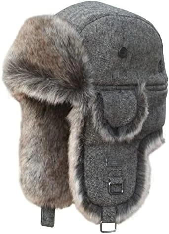 Buy 🔔 Kurhatic Winter Trapper Hat,Warm Faux Fur Aviator Hat,Russian Trooper Hunting Ski Hat With Ear Flaps for Men & 👩 Women Blue Grey 🔔 6 Buy 🔔 Kurhatic Winter Trapper Hat,Warm Faux Fur Aviator Hat,Russian Trooper Hunting Ski Hat With Ear Flaps for Men & 👩 Women Blue Grey 🔔 - Image 4