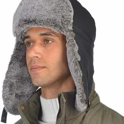 Discount π₯° USHAKECAMP Trapper Hat Winter Warm Hats Russian Fur Hat Ushanka Eskimo Hat Ear Flap With Faux Fur For Men Or π© Women Black π