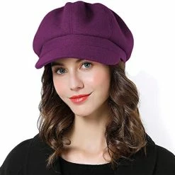Brand new 😉 Sumolux 👩 Women Beret Newsboy Hat French Wool Cap Classic Autumn Spring Winter Navy Blue ✔️ -Men Skullies & Beanies Sales 41qjO RLEKL. AC
