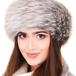 Wholesale 🛒 Futrzane Winter Faux Fur Headband For 👩 Women - Like Real Fur - Fancy Ear Warmer (Black Fox) 🛒 -Men Skullies & Beanies Sales 41r7AE7EqQL