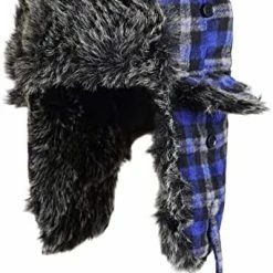 Buy ✔️ ONWAY Buffalo Plaid Aviator Fur Trapper Hat Ushanka Eskimo Russian Bomber Hat With Ear Flaps For 👩 Women Men Blue 🔔 -Men Skullies & Beanies Sales 41rPdFxCiqL. AC