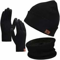 Best reviews of ✨ Winter Beanie Hat Scarf Touchscreen Gloves Set For Men And 👩 Women, Beanie Gloves Neck Warmer Set With Warm Knit Fleece Lined Black 🔥 -Men Skullies & Beanies Sales 41s6jKyjhdL. AC