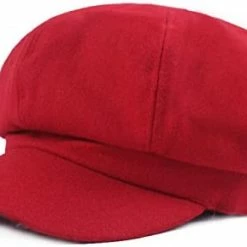 Deals ❤️ Women Vintage Newsboy Cabbie Peaked Beret Cap Warm Baker Boy Visor Hat Flat Cap Red 🤩 -Men Skullies & Beanies Sales 41sALGNm8VL. AC
