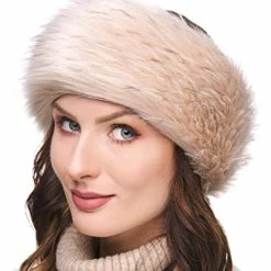 Wholesale 🛒 Futrzane Winter Faux Fur Headband For 👩 Women - Like Real Fur - Fancy Ear Warmer (Black Fox) 🛒 -Men Skullies & Beanies Sales 41so4L3vvtL