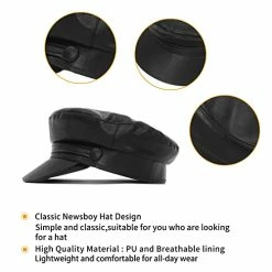 Coupon 👍 EOZY 👩 Women Fashion Newsboy Cap PU Leather Cabbie Sailor Fiddler Bakerboy Flat Gatsby Visor Beret Autumn Spring Winter Hats Black 🛒 13 Coupon 👍 EOZY 👩 Women Fashion Newsboy Cap PU Leather Cabbie Sailor Fiddler Bakerboy Flat Gatsby Visor Beret Autumn Spring Winter Hats Black 🛒 -Men Skullies & Beanies Sales 41ti8MFZtKL
