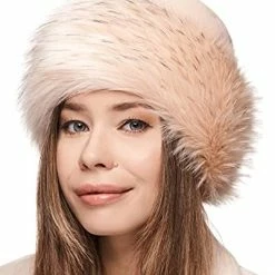 New 𧨠Futrzane Faux Fur Trimmed Winter Hat For π© Women - Classy Russian Hat With Fleece Brown - Hazel Wolf π