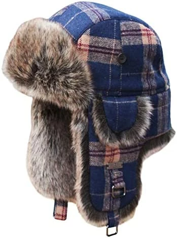 Buy 🔔 Kurhatic Winter Trapper Hat,Warm Faux Fur Aviator Hat,Russian Trooper Hunting Ski Hat With Ear Flaps for Men & 👩 Women Blue Grey 🔔 7 Buy 🔔 Kurhatic Winter Trapper Hat,Warm Faux Fur Aviator Hat,Russian Trooper Hunting Ski Hat With Ear Flaps for Men & 👩 Women Blue Grey 🔔 - Image 5