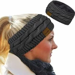 Best Pirce 🎁 Loritta 👩 Womens Ear Warmers Headbands Winter Warm Fuzzy Cable Knit Head Wrap Fleece Lined Gifts Pure Color- Beige(1 Pack) 🌟 -Men Skullies & Beanies Sales 41xn0HVaxL. AC