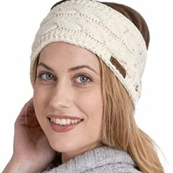 Best deal 😀 Brook + Bay 👩 Womens Winter Ear Warmer Headband - Fleece Lined Cable Knit Ear Band Covers For Cold Weather - Soft & Stretchy Head Wrap Rose 🔔 -Men Skullies & Beanies Sales 41z520eKbyL