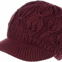 Cheap 👏 BYOS 👩 Womens Winter Chic Cable Warm Fleece Lined Crochet Knit Hat W/Visor Newsboy Cabbie Cap Dk.gray Bow 🛒 -Men Skullies & Beanies Sales 41zcvGqWgHL. AC