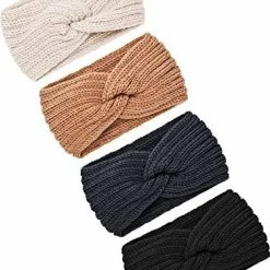 Best Pirce 🧨 TecUnite 4 Pieces Chunky Knit Headbands Braided Winter Headbands Ear Warmers Crochet Head Wraps For 👩 Women 👧 Girls Fresh Colors ✨ -Men Skullies & Beanies Sales 51 J0eiBjrL. AC