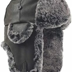 Budget 🎁 Russian Trapper Soviet Ushanka Bomber Hat Knitted Leather Earflap Fur Lined Winter Cap For Men 👩 Women Brown/leather 👏 -Men Skullies & Beanies Sales 510T2Rci0iL. AC