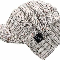 Promo 🔔 C.C Trendy Warm Oversized Chunky Soft Oversized Ribbed Slouchy Knit Hat With Visor Brim 🍬 Candy Pink ❤️ -Men Skullies & Beanies Sales 510hZifn 6L. AC