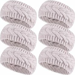 Promo 😍 Pangda 6 Pieces Winter Headbands 👩 Women's Cable Knitted Headbands, Winter Chunky Ear Warmers Suitable For Daily Wear And Sport (Assorted Color Twist Style) ⌛ -Men Skullies & Beanies Sales 510veE4f8eL
