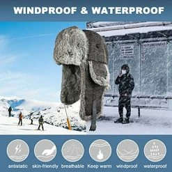 Buy ❤️ 100% Real Rabbit Fur Winter Trapper Hat For Men 👩 Women Russian Fur Ushanka Aviator Bomber Hat Mens Trapper Hat With Ear Flaps Camo Brown 🤩 -Men Skullies & Beanies Sales 511EZY1bOyL