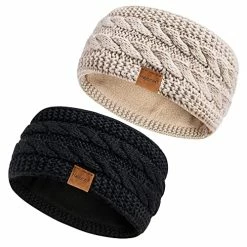 Coupon 💯 Hatromm Winter Headbands For 👩 Women Wool 2 Pack, Ear Warmers For 👩 Women Headband Knit Thick Fleece Lined, Cold Weather Warm Ear Muffs(Black+Beige) ⌛ 25 Coupon 💯 Hatromm Winter Headbands For 👩 Women Wool 2 Pack, Ear Warmers For 👩 Women Headband Knit Thick Fleece Lined, Cold Weather Warm Ear Muffs(Black+Beige) ⌛ -Men Skullies & Beanies Sales 51236DZV9yL 1