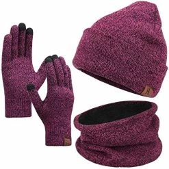 Best reviews of ✨ Winter Beanie Hat Scarf Touchscreen Gloves Set For Men And 👩 Women, Beanie Gloves Neck Warmer Set With Warm Knit Fleece Lined Black 🔥 -Men Skullies & Beanies Sales 512CVuN7CJL. AC