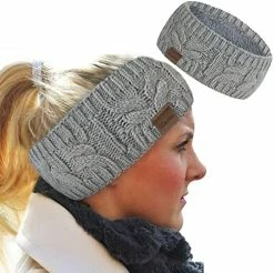 Best Pirce 🎁 Loritta 👩 Womens Ear Warmers Headbands Winter Warm Fuzzy Cable Knit Head Wrap Fleece Lined Gifts Pure Color- Beige(1 Pack) 🌟 -Men Skullies & Beanies Sales 512MY1GL4tL. AC