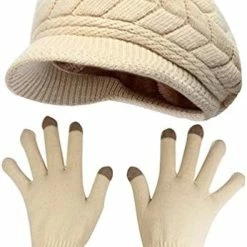 Best deal π€© HINDAWI Winter Hats Gloves For π© Women Knit Warm Snow Ski Outdoor Caps Touch Screen Mittens Hat And Gloves (grey) π