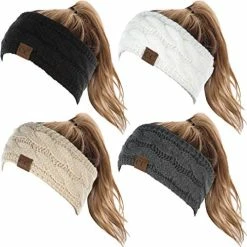 Wholesale 🎉 Funky Junque Cable Knit Fuzzy Lined Head Wrap Headband Ear Warmer A Confetti Oatmeal Design ⭐ -Men Skullies & Beanies Sales 513BmyKOOLL. AC