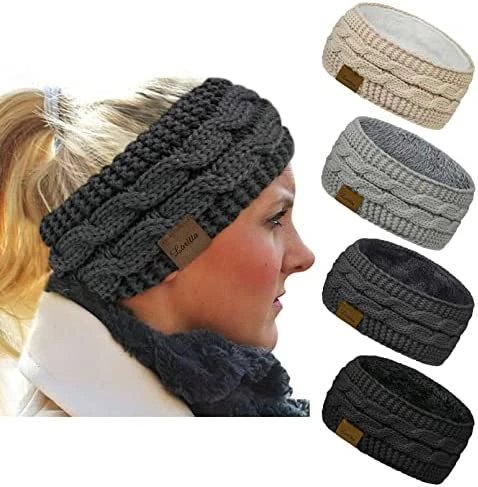 Brand new ๐ Loritta 4 Pack ๐ฉ Womens Winter Headbands Fuzzy Fleece Lined Ear Warmer Cable Knit Thick Warm Crochet Headband Gifts A Solid Color(black+dark Gray+wine Red+beige) โ๏ธ 8 Brand new ๐ Loritta 4 Pack ๐ฉ Womens Winter Headbands Fuzzy Fleece Lined Ear Warmer Cable Knit Thick Warm Crochet Headband Gifts A Solid Color(black+dark Gray+wine Red+beige) โ๏ธ - Image 6