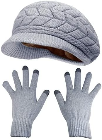 Best deal 🤩 HINDAWI Winter Hats Gloves For 👩 Women Knit Warm Snow Ski Outdoor Caps Touch Screen Mittens Hat And Gloves (grey) 😍 6 Best deal 🤩 HINDAWI Winter Hats Gloves For 👩 Women Knit Warm Snow Ski Outdoor Caps Touch Screen Mittens Hat And Gloves (grey) 😍 - Image 4