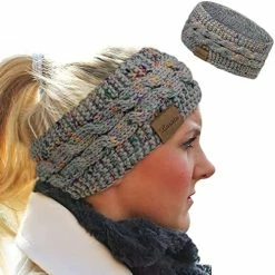 Best Pirce 🎁 Loritta 👩 Womens Ear Warmers Headbands Winter Warm Fuzzy Cable Knit Head Wrap Fleece Lined Gifts Pure Color- Beige(1 Pack) 🌟 -Men Skullies & Beanies Sales 514rl0HABgL. AC