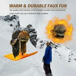 Cheapest 🤩 Fur Winter Trapper Hat,Taslon Faux Fur Aviator Ski Trapper Trooper Pilot Hat,Snow Eskimo Hat With Ear Flaps For Men & 👩 Women Orange 😀 -Men Skullies & Beanies Sales 5151XjPtuLL