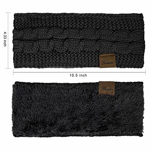 Outlet 🤩 2 Pack Ear Warmer Headband 👩 Women Winter Cable Knit Headband Twist Fuzzy Fleece Lined Gifts Stocking Stuffers For Mom Deep Black, Beige ❤️ 4 Outlet 🤩 2 Pack Ear Warmer Headband 👩 Women Winter Cable Knit Headband Twist Fuzzy Fleece Lined Gifts Stocking Stuffers For Mom Deep Black, Beige ❤️ - Image 2