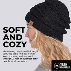 Cheapest 😍 Tough Headwear 👩 Womens Beanie Winter Hat - Warm Chunky Cable Knit Hats - Soft Stretch Thick Cute Knitted Cap For Cold Weather Beige 😀 19 Cheapest 😍 Tough Headwear 👩 Womens Beanie Winter Hat - Warm Chunky Cable Knit Hats - Soft Stretch Thick Cute Knitted Cap For Cold Weather Beige 😀 -Men Skullies & Beanies Sales 516HinPW3JL