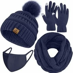New ๐ URATOT Winter Warm Knitted Sets Knitted Beanie Hat Scarf Face Cover Touchscreen Gloves Set For Men ๐ฉ Women Navy ๐ 27 New ๐ URATOT Winter Warm Knitted Sets Knitted Beanie Hat Scarf Face Cover Touchscreen Gloves Set For Men ๐ฉ Women Navy ๐ -Men Skullies & Beanies Sales 516VbmmSAWL. AC
